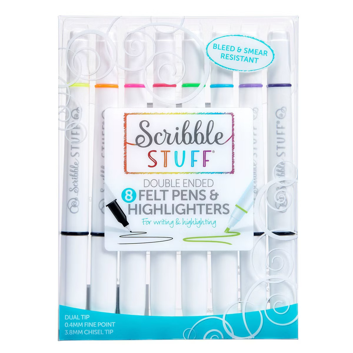 Scribble Stuff 8ct Doubled Ended Highlighter Marker/Fine Tip Pen | Target