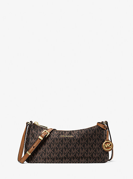 Nolita Medium Signature Logo Print Denim Chain Pochette | Michael Kors US
