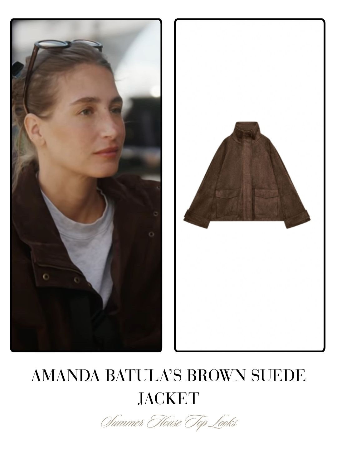 Amanda Batula’s Brown Suede Jacket 