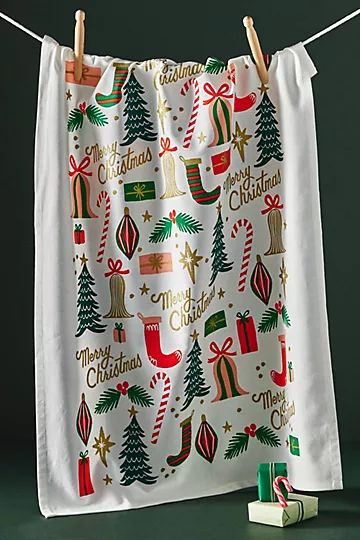 Rifle Paper Co. Merry Christmas Dish Towel | Anthropologie (US)