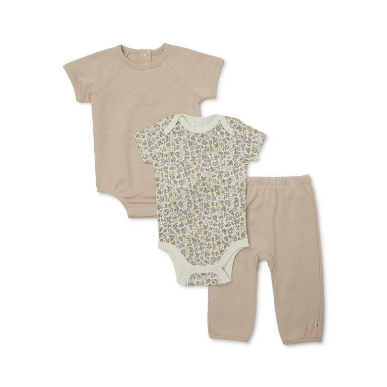 easy-peasy Baby Bodysuits and Jogger Outfit Set, 3-Piece, Sizes 0-24 Months | Walmart (US)