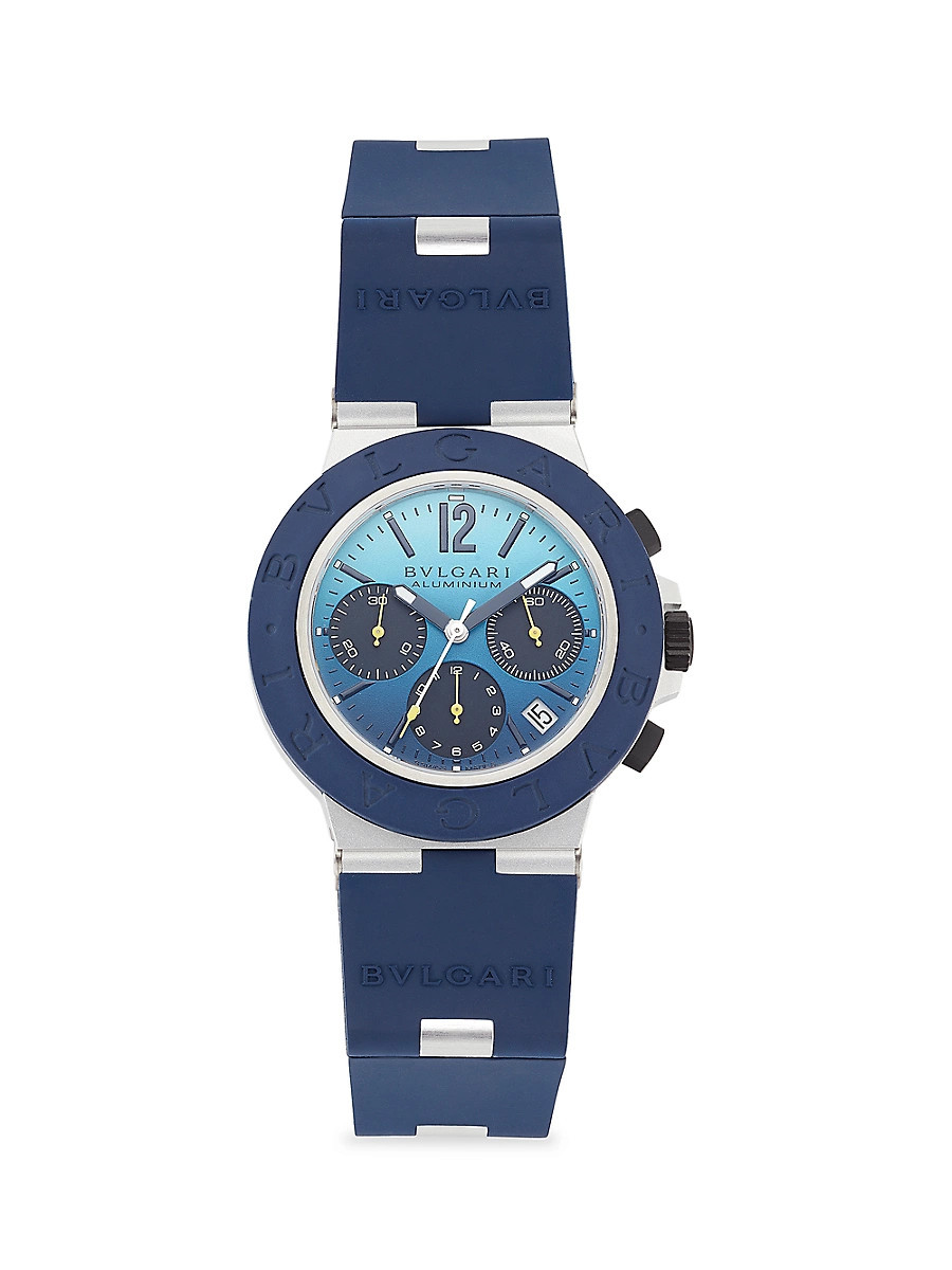 Aluminum, Titanium & Rubber Strap Watch/40MM - Blue | Saks Fifth Avenue