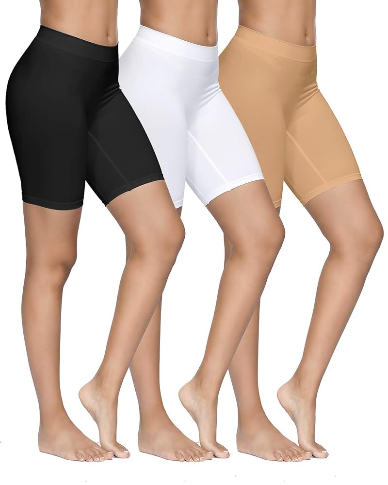 YADIFEN 3 Pack Slip Shorts for Under Dresses Seamless Anti Chafing Underwear Shaping Boyshort Smo... | Amazon (US)