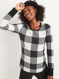 Matching Printed Thermal-Knit Long-Sleeve Pajama Top for Women | Old Navy (US)