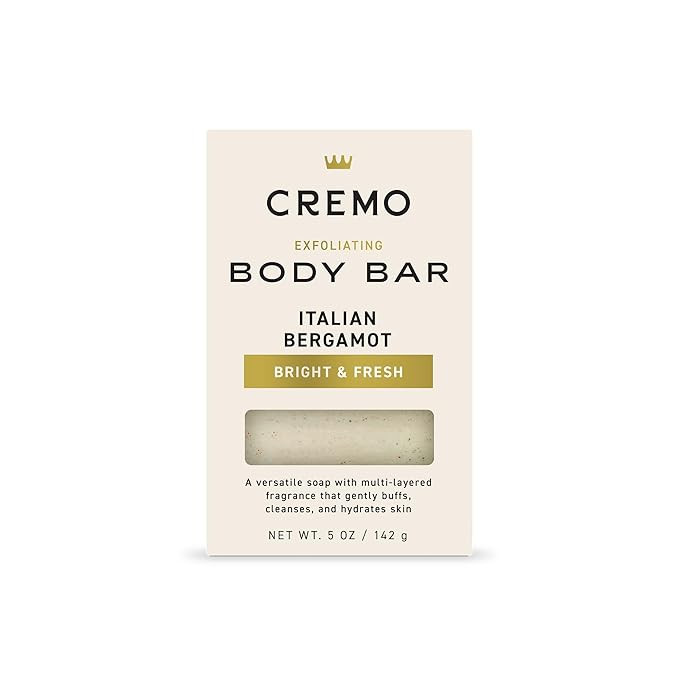 Cremo Exfoliating Body Bar for Men, Italian Bergamot Scent, Multi-Layered Fragrance That Buffs, C... | Amazon (US)