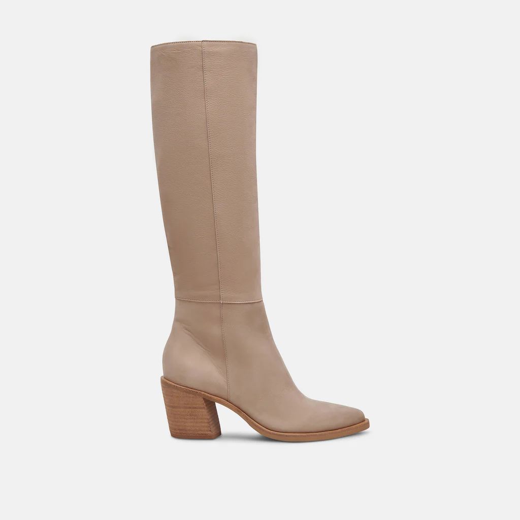 KRISTY BOOTS TAUPE LEATHER | DolceVita.com