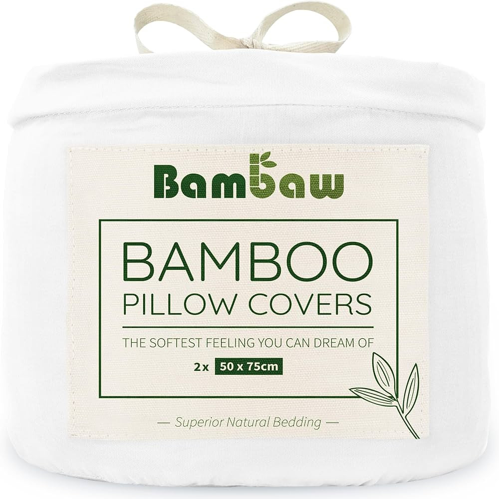 Bamboo Pillow Cases 2 Pack White | Standard Pillow Cases 50x75 cm | Pillows 2 Pack Luxury | White... | Amazon (UK)