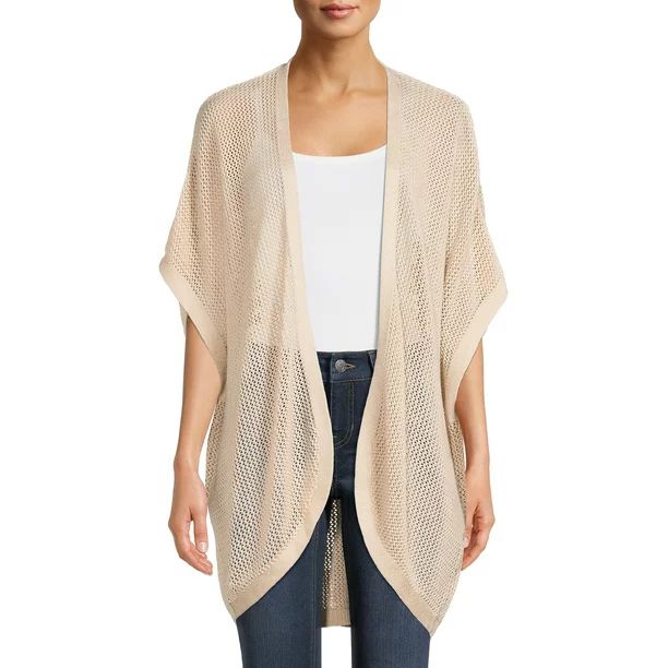 Time and Tru Women's Mesh Stitch Duster - Walmart.com | Walmart (US)