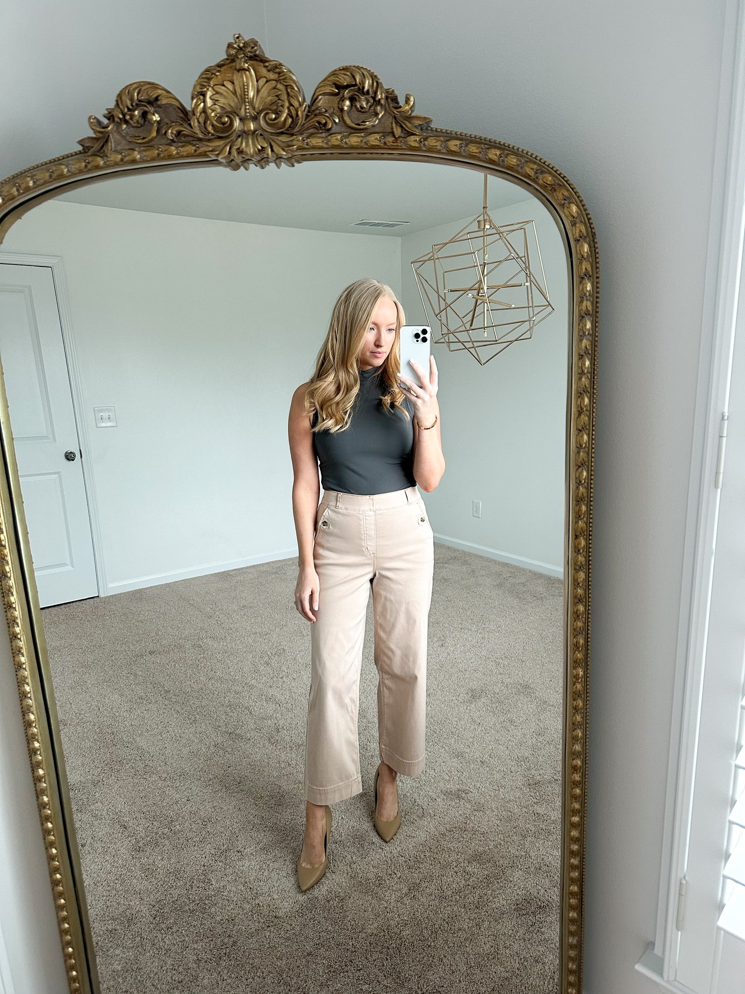 Simple business casual look for the spring season! Loving these comfortable pants from Spanx to wear with a fitted top. Use code AMANDAJOHNXSPANX on your next order! Wearing a size small but would size up! 

#LTKunder100 #LTKworkwear #LTKstyletip