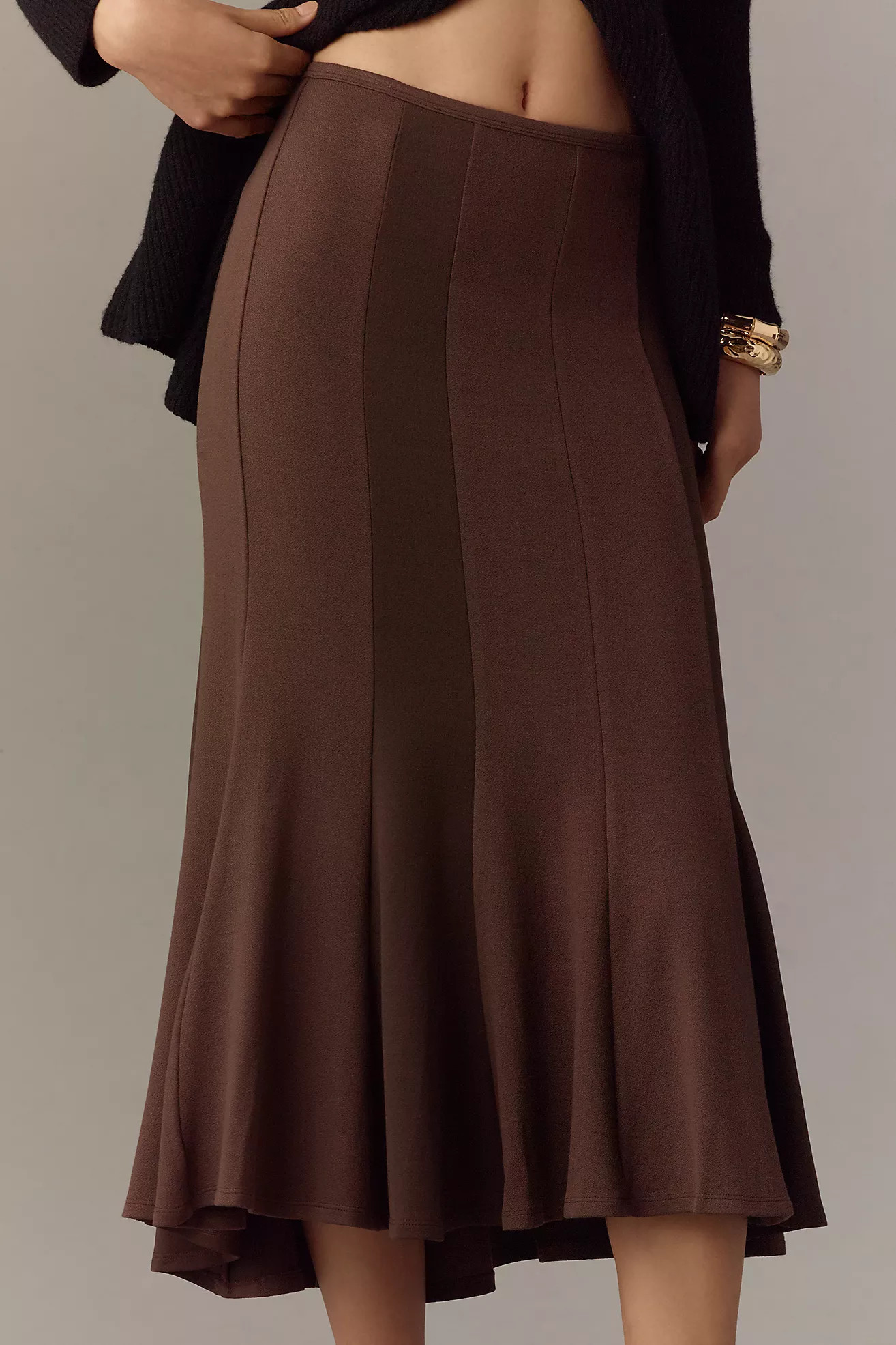 By Anthropologie Fluted Knit Pencil Midi SkirtBy Anthropologie(1) Reviews$118.00Color: COCOAFitSt... | Anthropologie (US)