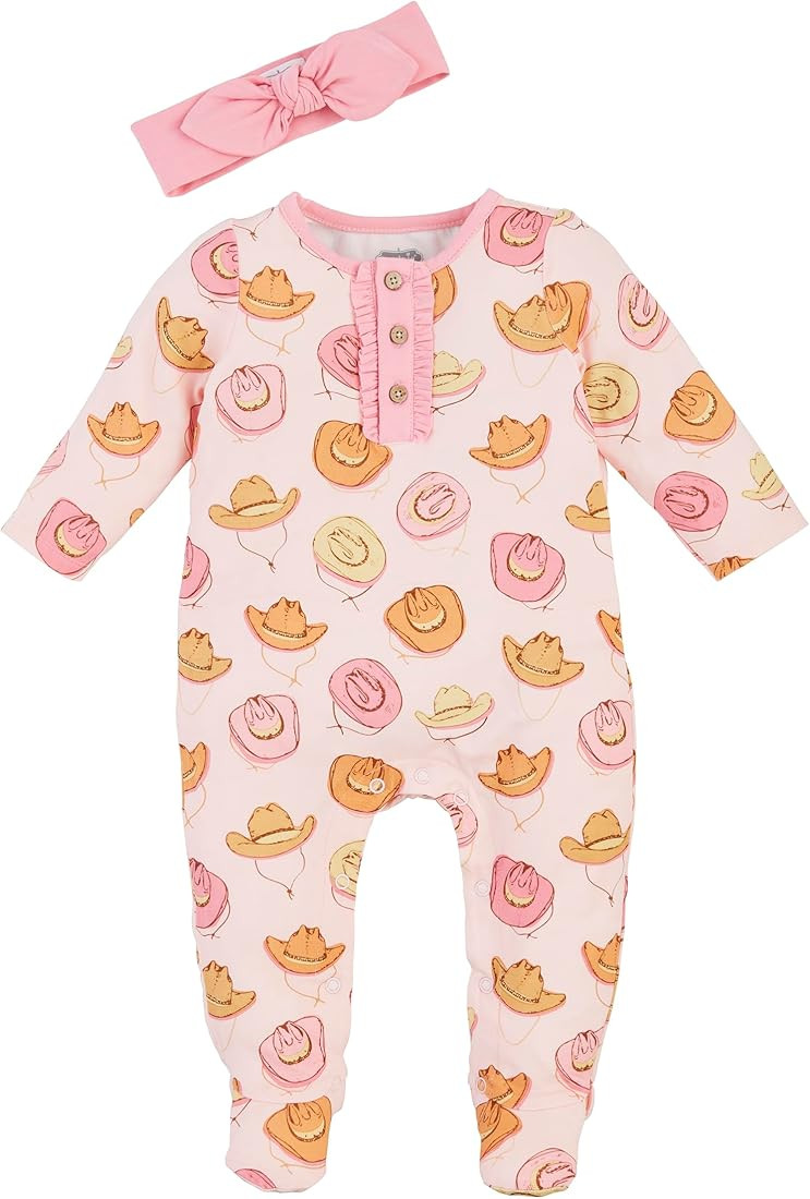 Mud Pie Girl's Baby Cowgirl Sleeper and Headband Set | Amazon (US)