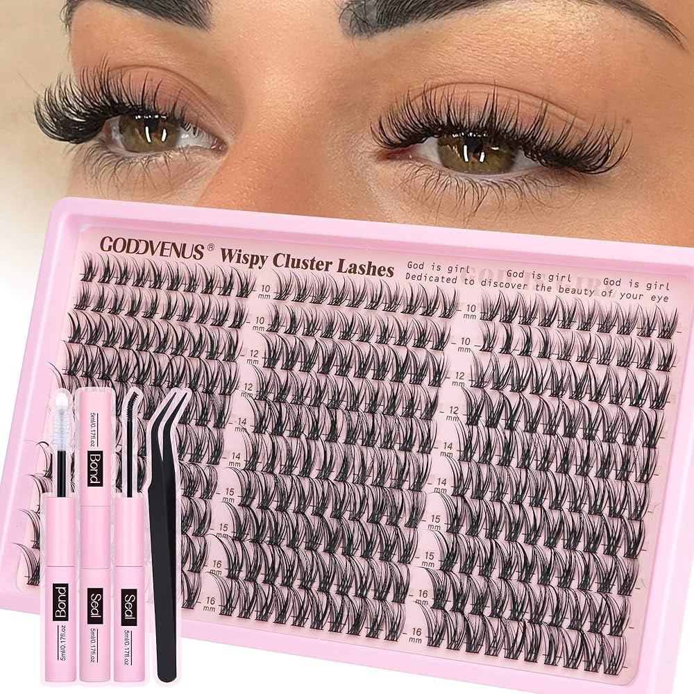 Lash Clusters Kit Wispy Eyelash Clusters Lashes Natural DIY Lash Extension Kit 10-16mm Cluster Ey... | Amazon (US)