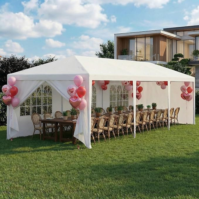 HOTEEL 10x30 FT Party Tent Outdoor Canopy Tents for Parties with 8 Removable Sidewalls, Carpas pa... | Amazon (US)