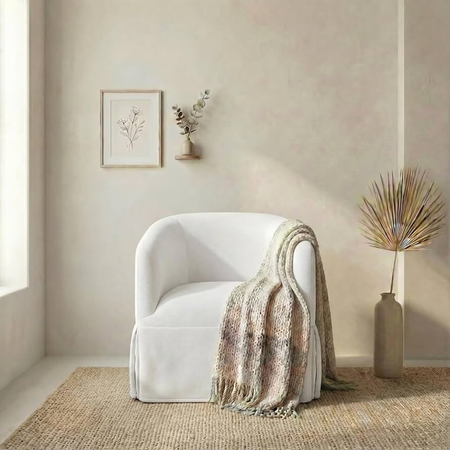 Swivel Accent Chair, 360 Degree Performance Fabric Armchair Modern Barrel Chairs Armchair for Liv... | Amazon (US)