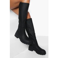 Womens Rubber Knee High Boots - Black - 10 | boohoo (US & Canada)