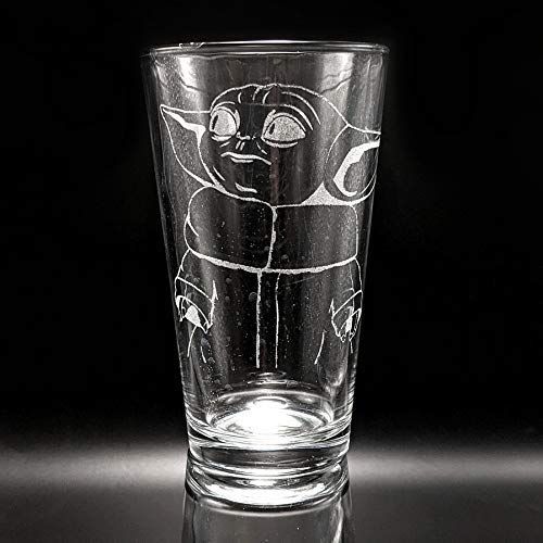 BABY YODA | GROGU | Engraved Star Wars Mandalorian Inspired Pint Glass | Personalized! | Amazon (US)