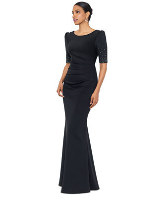 Women's Embellished Scuba Boat-Neck Gown | Macy's Canada