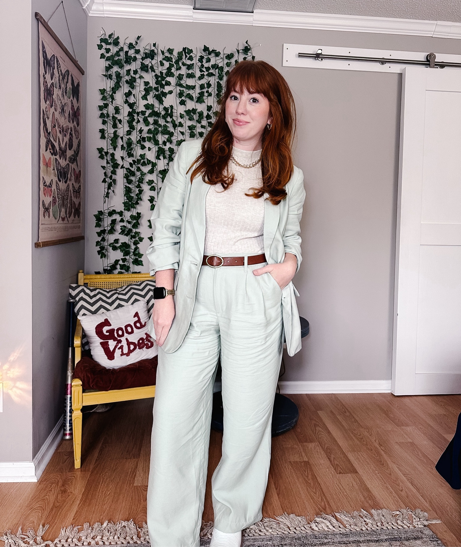 This easy breezy work outfit is perfect for spring. 
It is light and breathes well. If you’re short like me, you’ll need it hemmed. 

Wearing a 10 in the pants and medium in the blazer

#LTKmidsize #LTKfindsunder50 #LTKworkwear