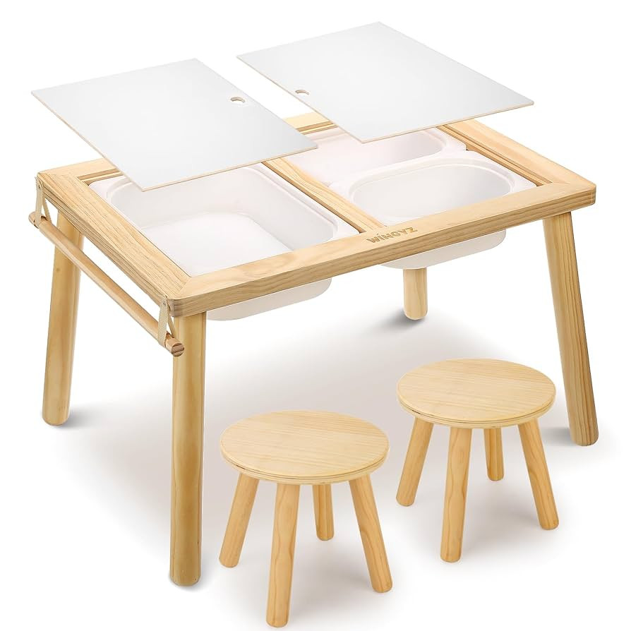 wingyz Sensory Table and Chair Set, 3 in 1 Kids Table for Play Study Art Dining Toys Storage, Sen... | Amazon (US)