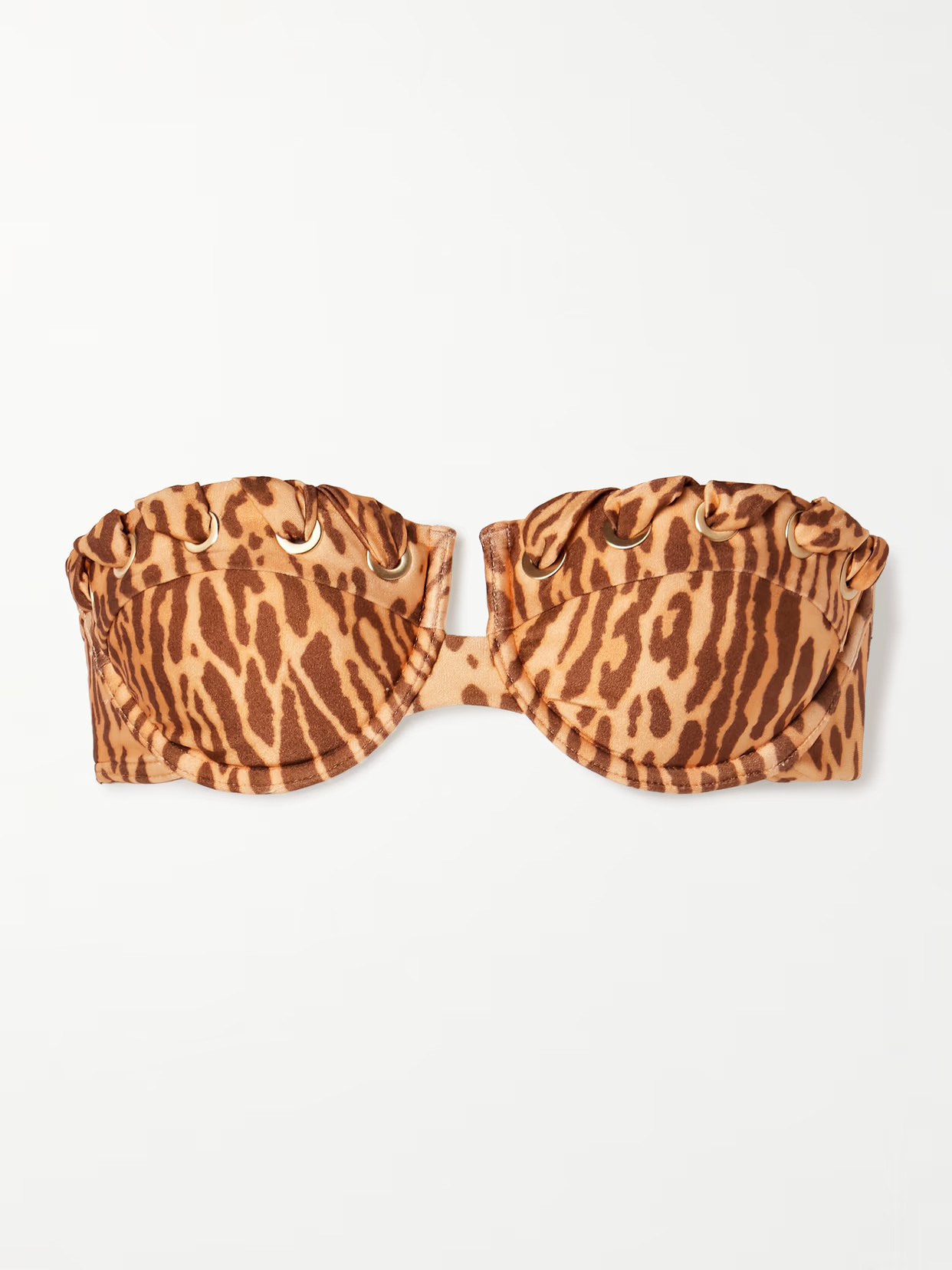 Zimmermann - Cascadian Strapless Whipstitched Leopard-print Underwired Bikini Top - Animal Print | NET-A-PORTER (US)