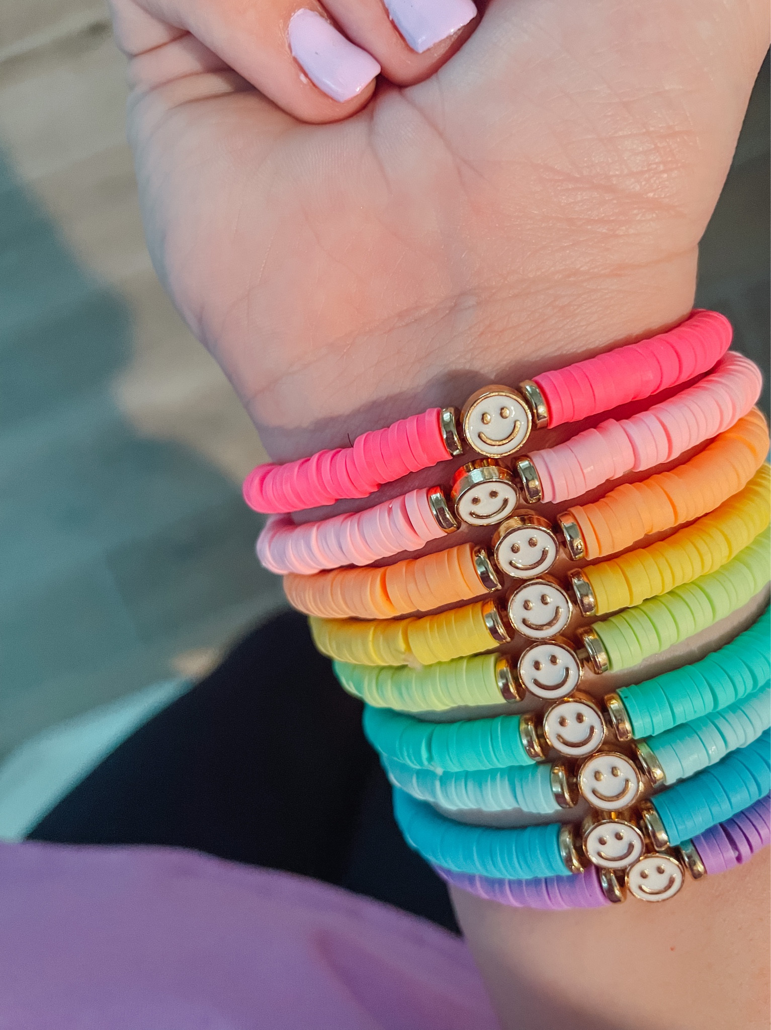 Happy bracelets make for a happy day! This entire set was $10 and will make the perfect addition to add a little color variation to my wardrobe!🩷🧡💛💚🩵💙💜



 #Smiley #Bracelets #Heishi #neonpastels #Summerfun

#LTKsalealert #LTKkids #LTKstyletip