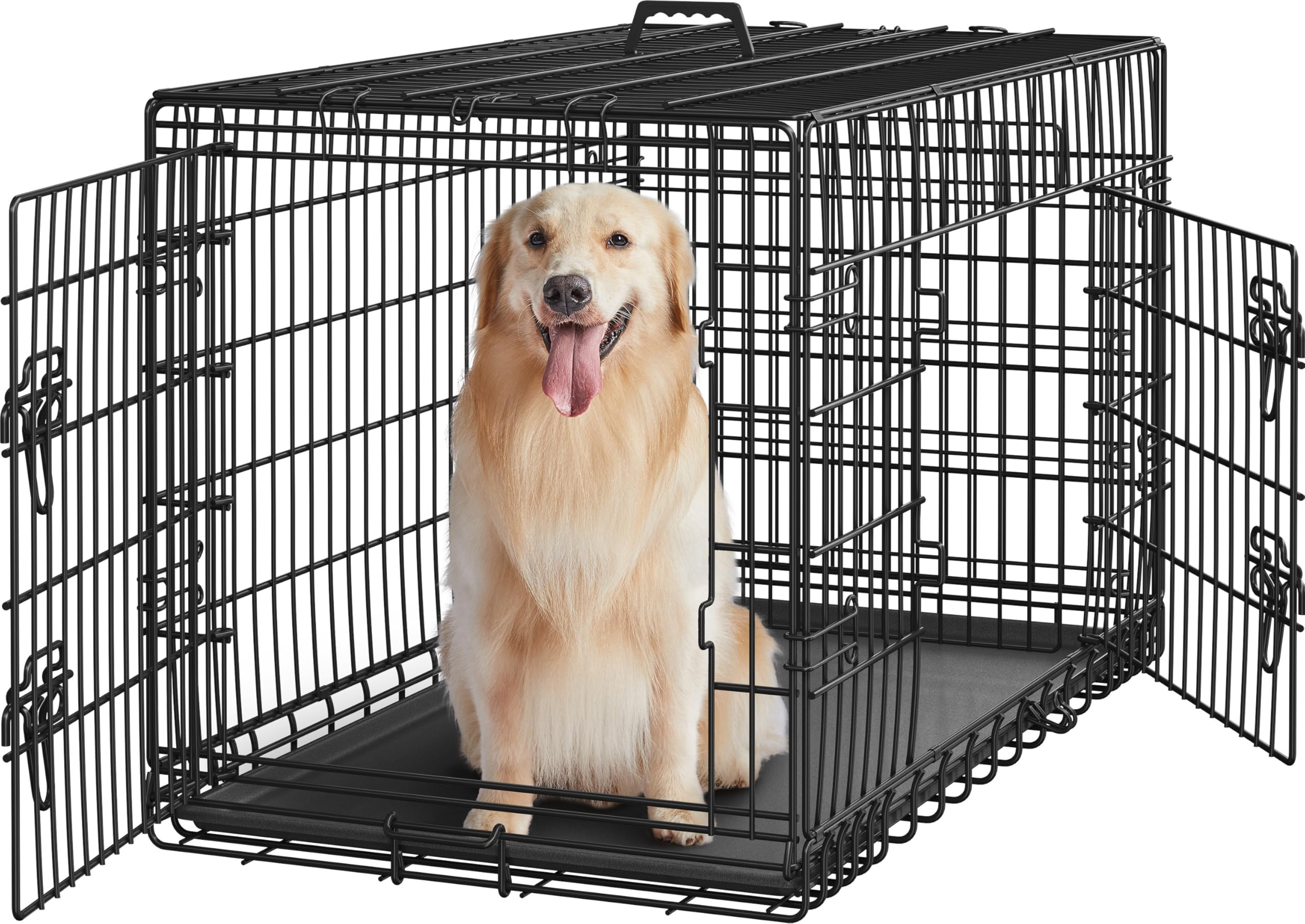 Yaheetech 42 inch Double Door Dog Crate w/Divider for Puppy to Adult XL Collapsible Metal Crate w... | Amazon (US)