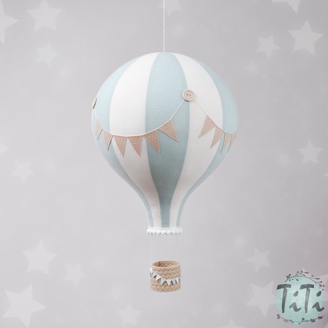 BIG hot air balloon, travel theme nursery decor, hot air balloon retro style, baby shower gift, c... | Etsy (US)