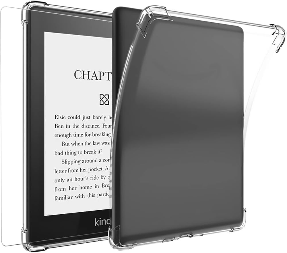 for 6'' All-New Kindle Case Clear with Tempered Glass Screen Protector 2019,Clear Case for Kindle... | Amazon (US)