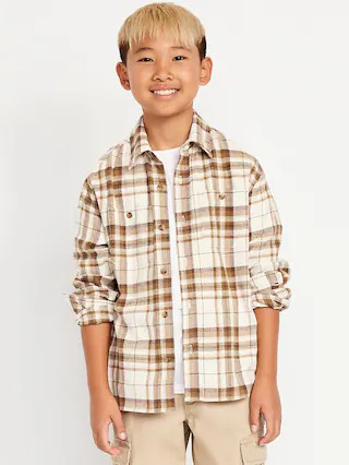 Long-Sleeve Pocket Plaid Flannel Shirt for Boys | Old Navy (US)