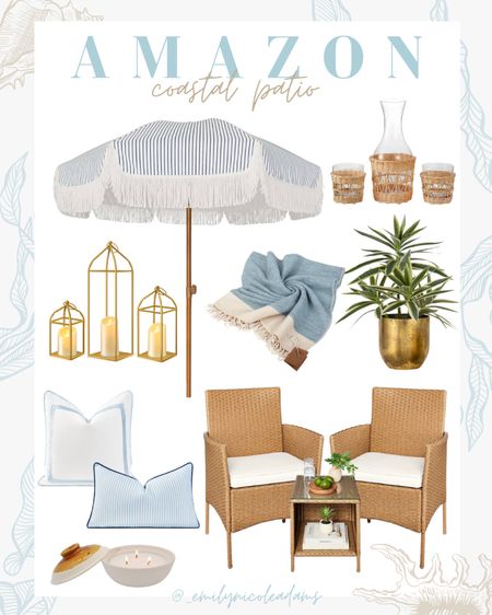 Amazon coastal patio 💙coastal grandmother, coastal grandma, coastal decor, coastal design, coastal aesthetic, coastal home, coastal style, neutral style, preppy style, grand millennial, Amazon home finds, gold accents, affordable home trends. 

#LTKHome