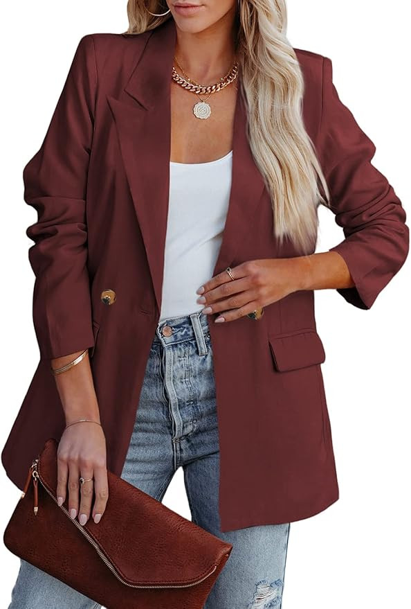 FARYSAYS Womens Casual Office Blazer Jackets Front Open Cardigan Work Suit | Amazon (US)