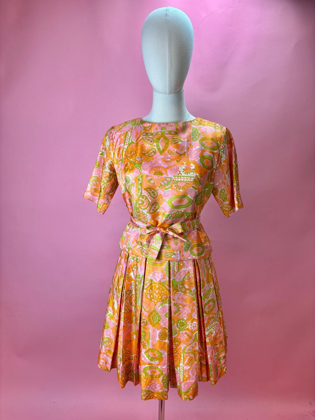 1960’s Dress and Jacket Mod Set Silk Polyester Sundress with Matching Jacket | Etsy (Global)