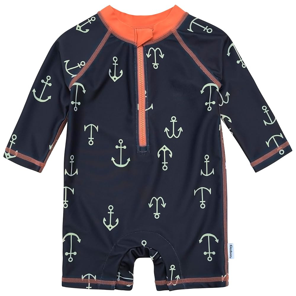 Gerber Boys' Toddler Long Sleeve One Piece Sun Protection Rashguard Swimsuit | Amazon (US)