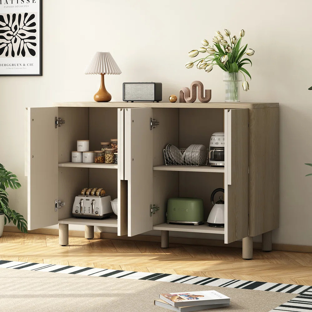 4-Door Buffet Cabinet with Spacious Storage and Adjustable Shelves | Wayfair North America
