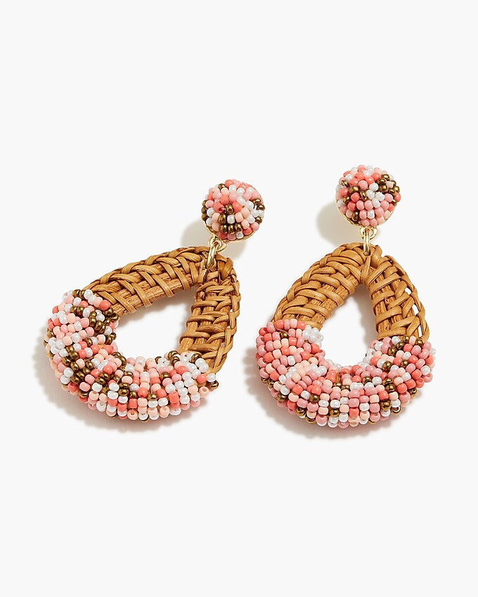 Rattan drop statement earrings | J.Crew Factory