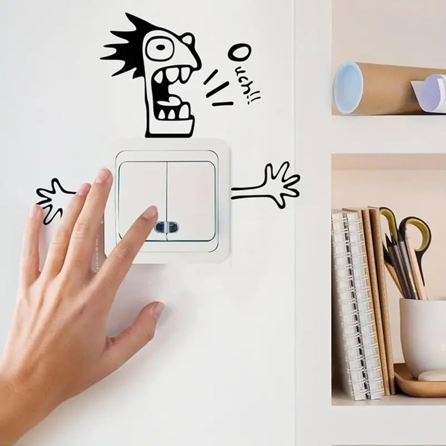 Amazon.com: Funny Character Socket Sticker, PVC Wall Sticker, Durable Plastic, Suitable for Home ... | Amazon (US)