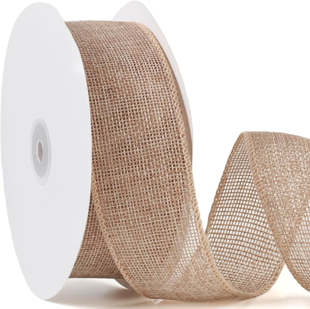Phinus Burlap Wired Edge Ribbon (Brown), Burlap Ribbon, 1.5inx16.5 Yard Burlap Wired Ribbon for B... | Amazon (US)