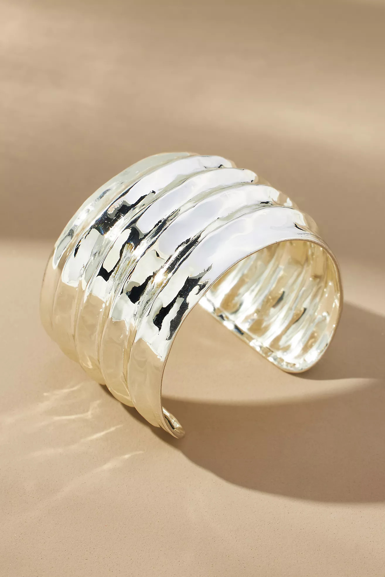 14k Gold Ribbed Cuff Bracelet | Anthropologie (US)