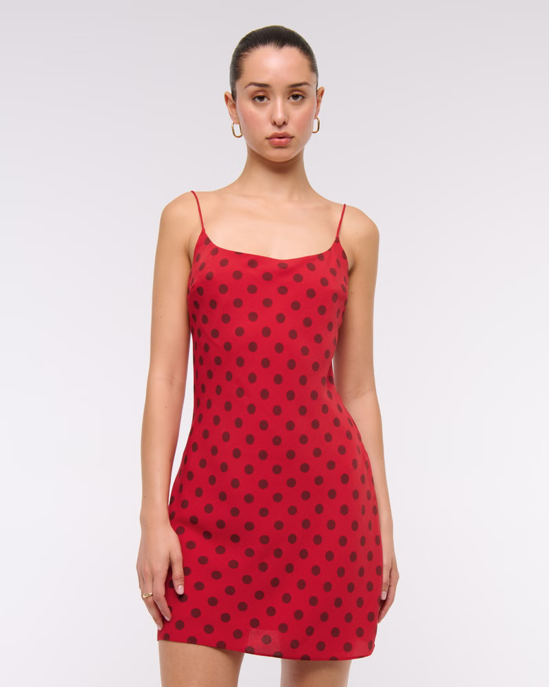 V-Neck Twist Godet Mini Dress | Abercrombie & Fitch (US)