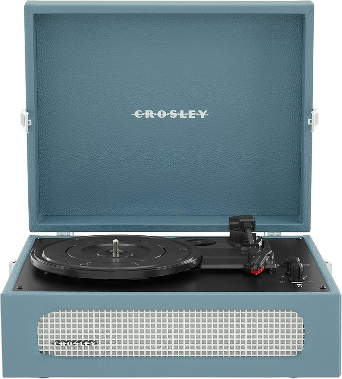 Crosley CR8017B-BR Voyager Vintage Portable Turntable with Bluetooth in/Out and Built-in Speakers... | Amazon (US)