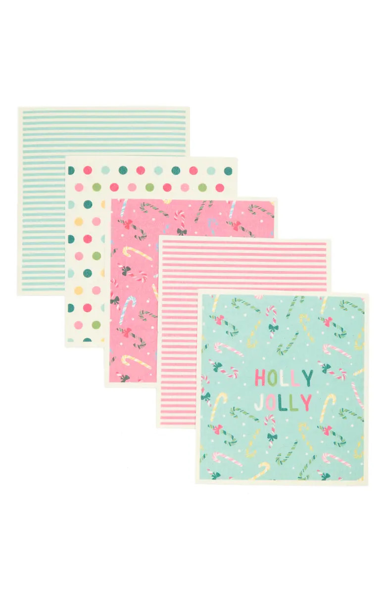 ENVOGUE Colorful Holly Jolly Candy Cane Napkins - Set of 5 | Nordstromrack | Nordstrom Rack