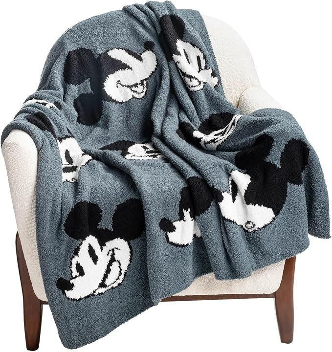 Jay Franco Disney Mickey Mouse Faces Feather Knit Fluffy Throw Blanket - Fuzzy Blanket Measures 5... | Amazon (US)
