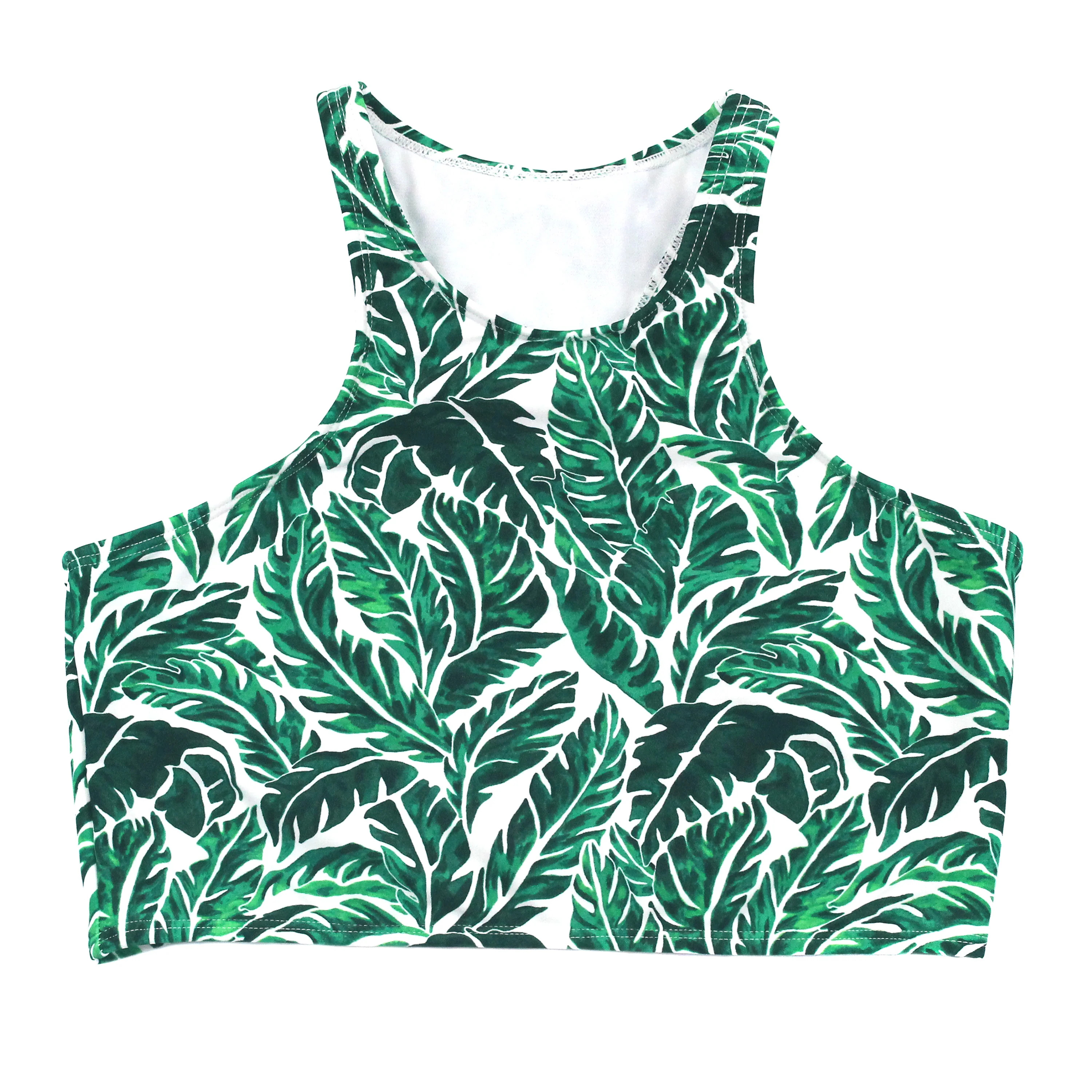 Women's Halter Bikini Top | "Palm Leaf" | SwimZip