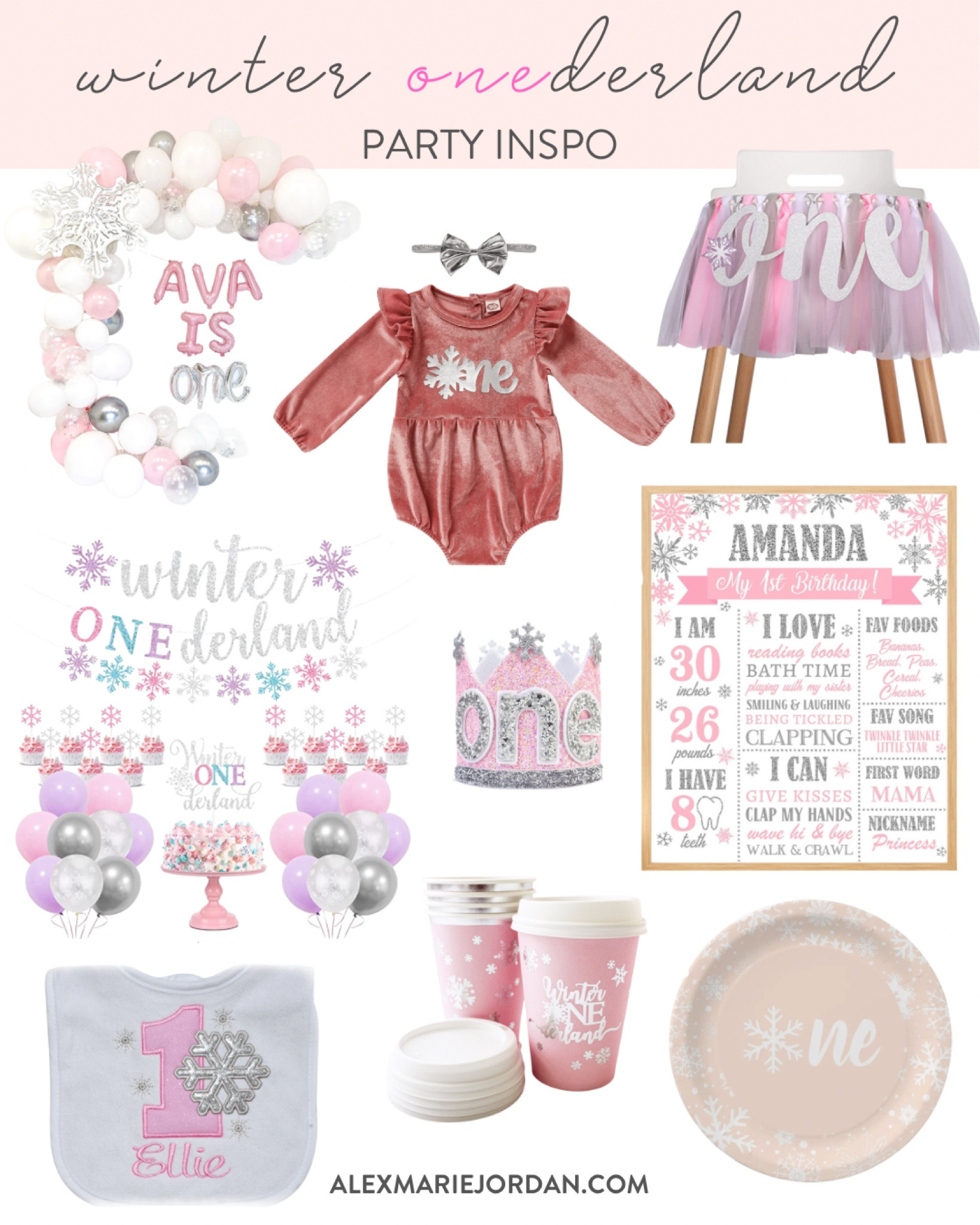 Adorable first birthday party, theme idea for a little girl in winter. Winter ONEderland! Snowflakes, sparkles, and sweet celebrations ❄️ #partyideas #firstbirthday 

#LTKfamily #LTKkids #LTKunder50