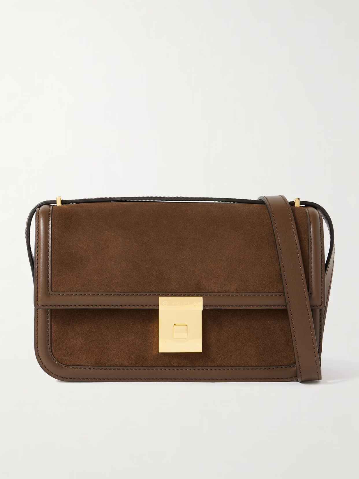 DeMellier - Paris Leather-trimmed Suede Shoulder Bag - Brown - One size | NET-A-PORTER APAC