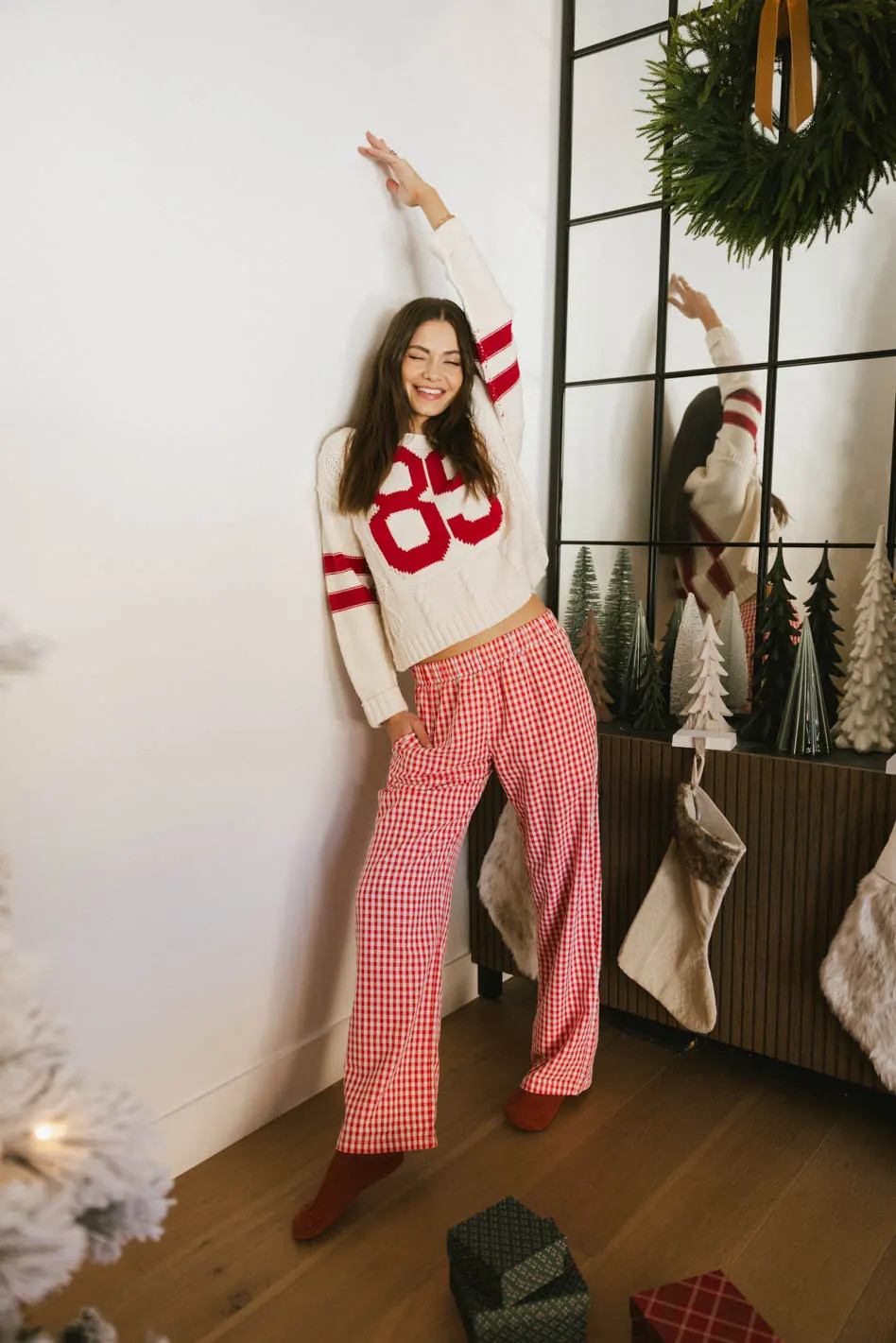 Romero Gingham Pants in Red | Böhme US