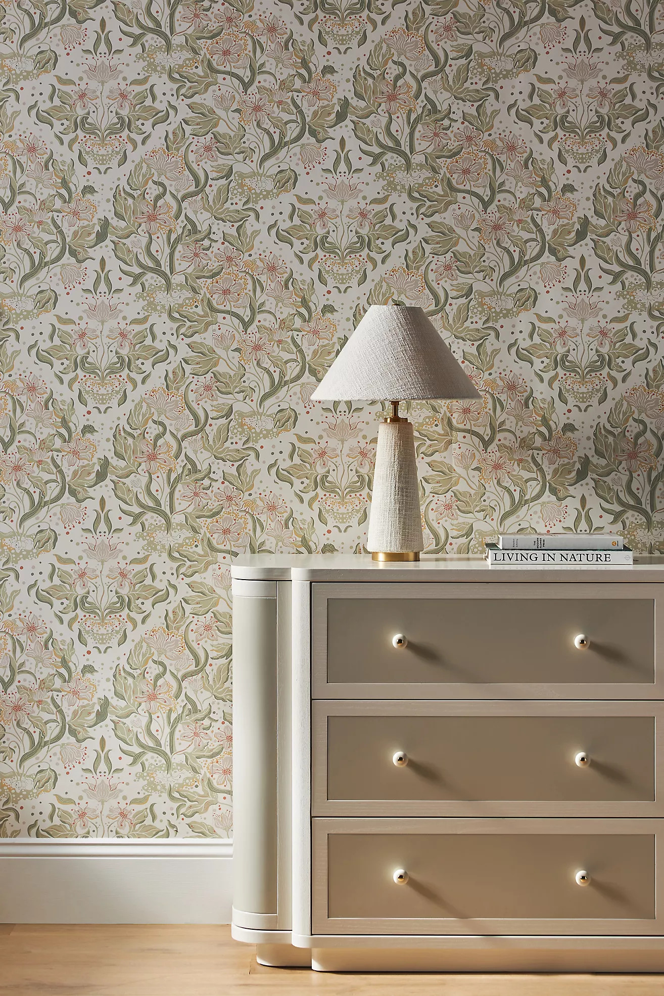 Lisa Floral Damask Wallpaper | Anthropologie (US)