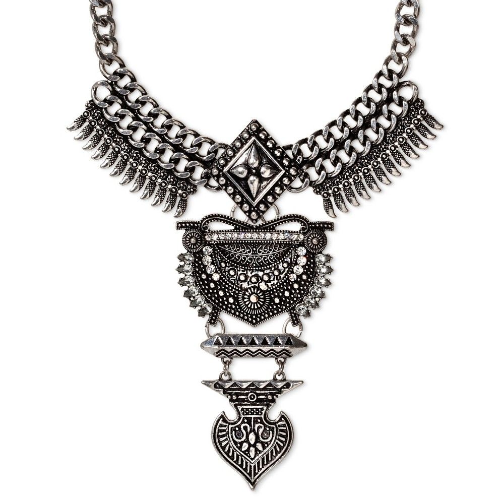 Sugarfix by BaubleBar Amazon Bib Necklace - Dark Silver, Girl's | Target