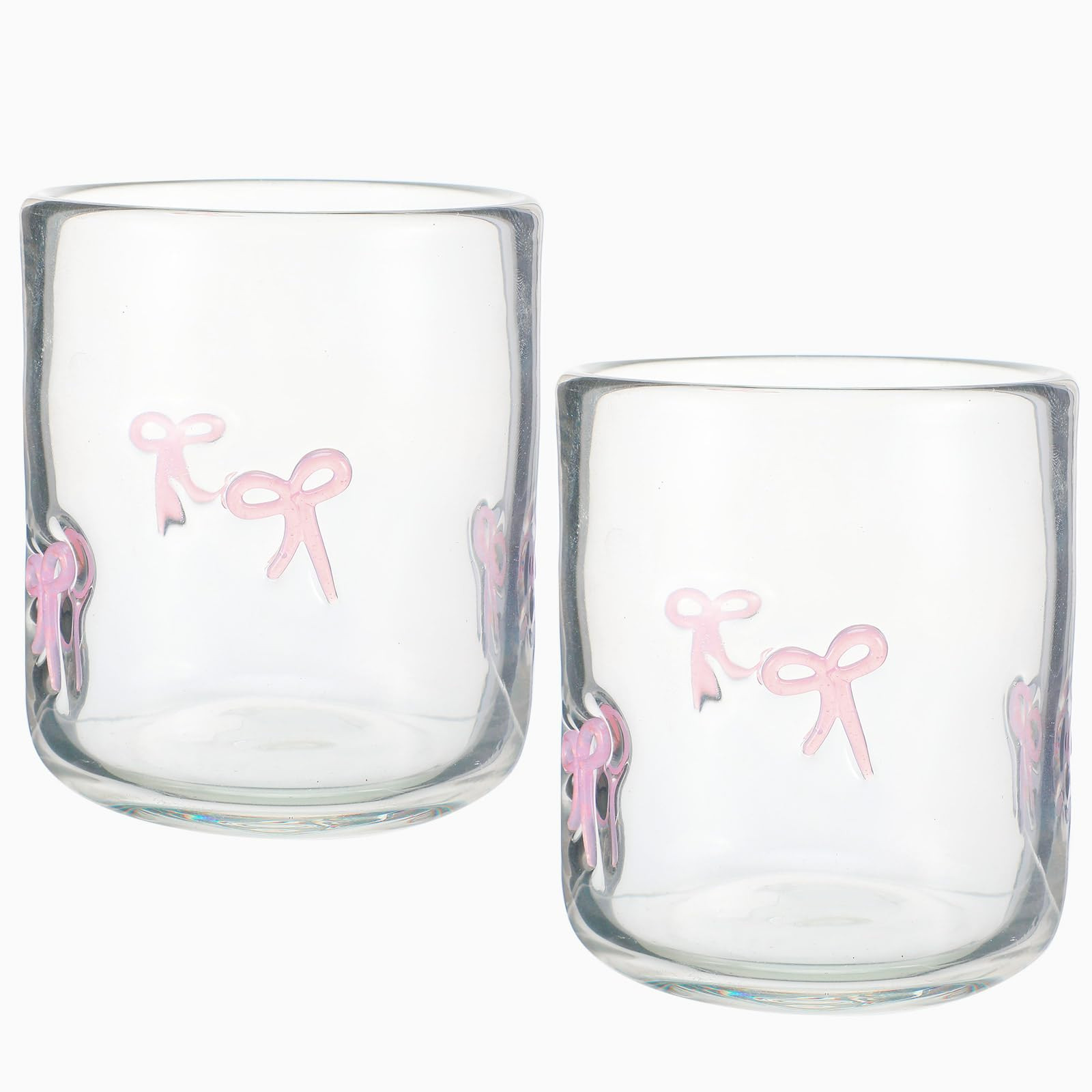 Skylety 2 Pack Bow Icon Juice Glass Coquette Bow Aesthetic Cup 14 ounce Double Old Fashioned Icon... | Amazon (US)
