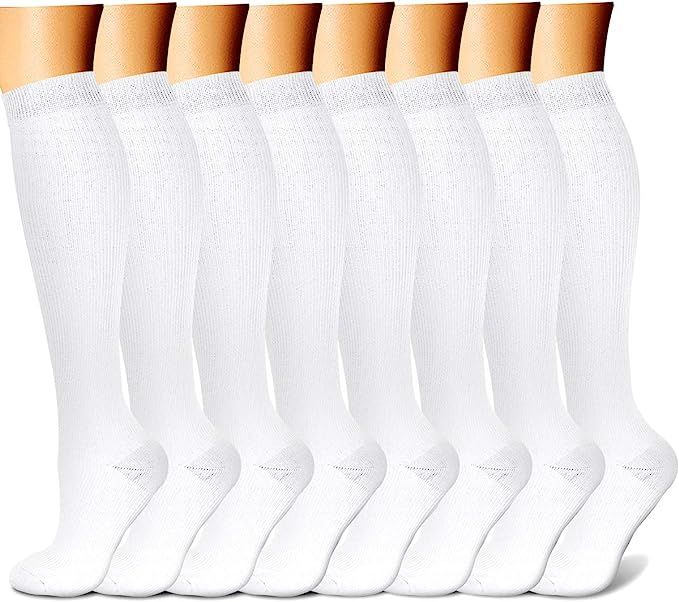 CHARMKING Compression Socks for Women & Men Circulation 8 Pairs 15-20 mmHg is Best Support for At... | Amazon (US)